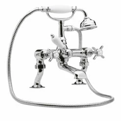 Nuie Beaumont Luxury 3/4" Cranked Bath And Shower Mixer Tap With Shower Kit - I303X