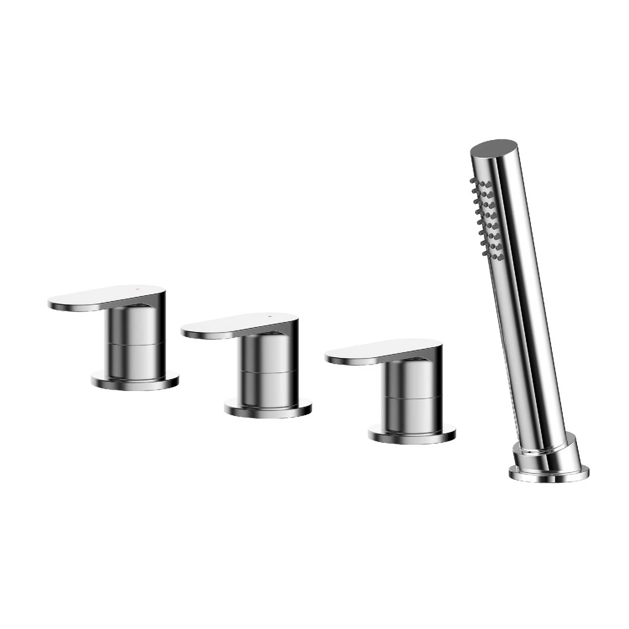 Nuie Binsey Polished Chrome Deck Mounted 4 Tap Hole Bath Shower Mixer Without Spout - BIN334 3 Nuie Binsey Polished Chrome Deck Mounted 4 Tap Hole Bath Shower Mixer Without Spout - BIN334