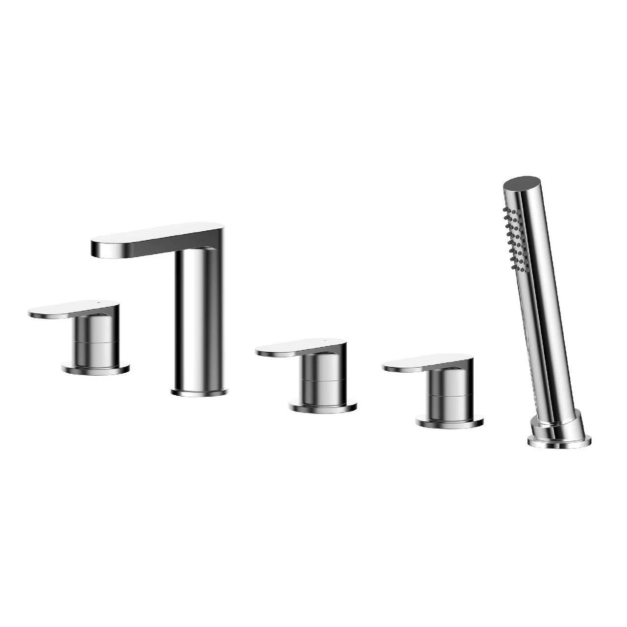 Nuie Binsey Polished Chrome Deck Mounted 5 Tap Hole Bath Shower Mixer - BIN314 3 Nuie Binsey Polished Chrome Deck Mounted 5 Tap Hole Bath Shower Mixer - BIN314