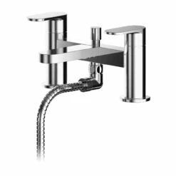 Nuie Binsey Polished Chrome Deck Mounted Bath Shower Mixer Tap And Kit - BIN304