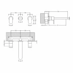 Nuie Binsey Polished Chrome Wall Mounted 3 Tap Hole Basin Mixer Tap - BIN317 5 Nuie Binsey Polished Chrome Wall Mounted 3 Tap Hole Basin Mixer Tap - BIN317 -Bathroom Products Sales Store nuie binsey polished chrome wall mounted 3 tap hole basin mixer tap bin317 line drawing 48284.1666714360