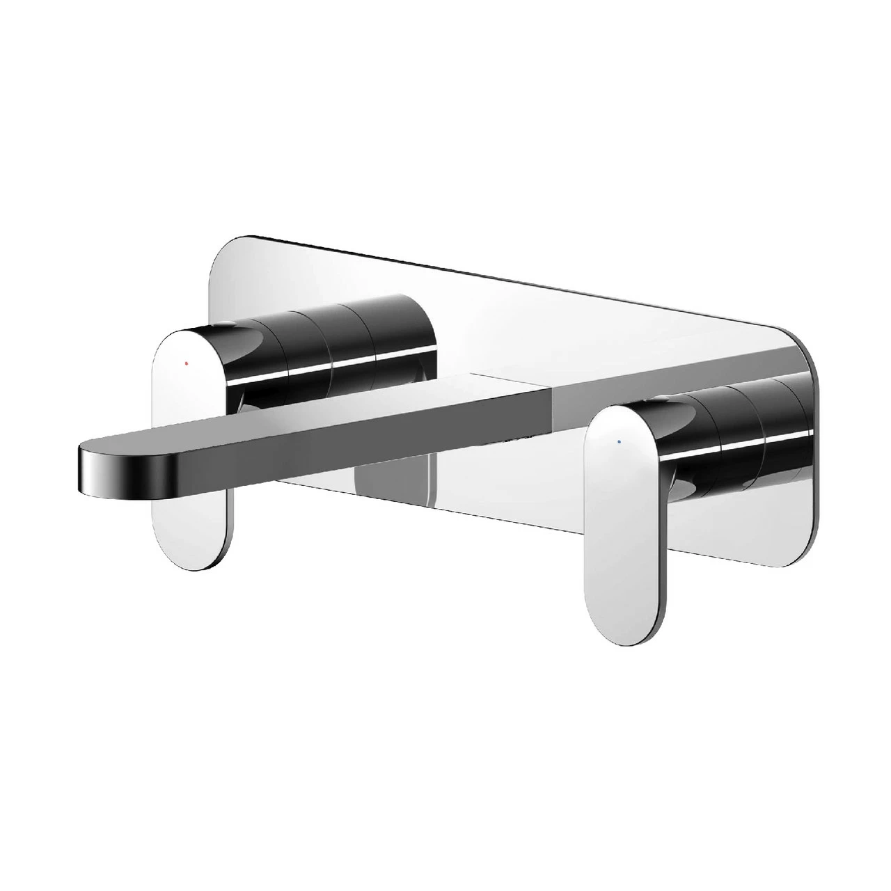 Nuie Binsey Polished Chrome Wall Mounted 3 Tap Hole Basin Mixer With Plate - BIN350