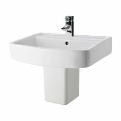 Nuie Bliss 520mm Basin With 1 Tap Hole And Semi Pedestal - CBL011