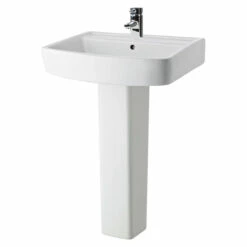 Nuie Bliss 600mm Basin With 1 Tap Hole And Full Pedestal - CBL010