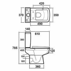 Nuie Bliss Semi Flush To Wall Compact Toilet - CBL008 -Bathroom Products Sales Store nuie bliss semi flush to wall compact toilet cbl008 three 83688.1652443108