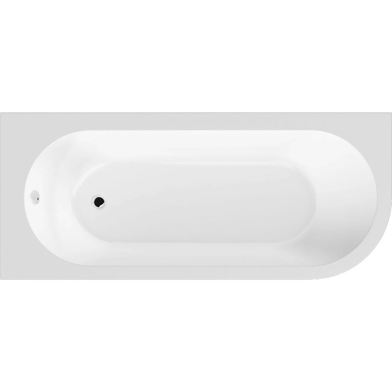 Nuie Crescent 1700mm X 725mm Left Hand Back To Wall Corner Bath - NBH209L