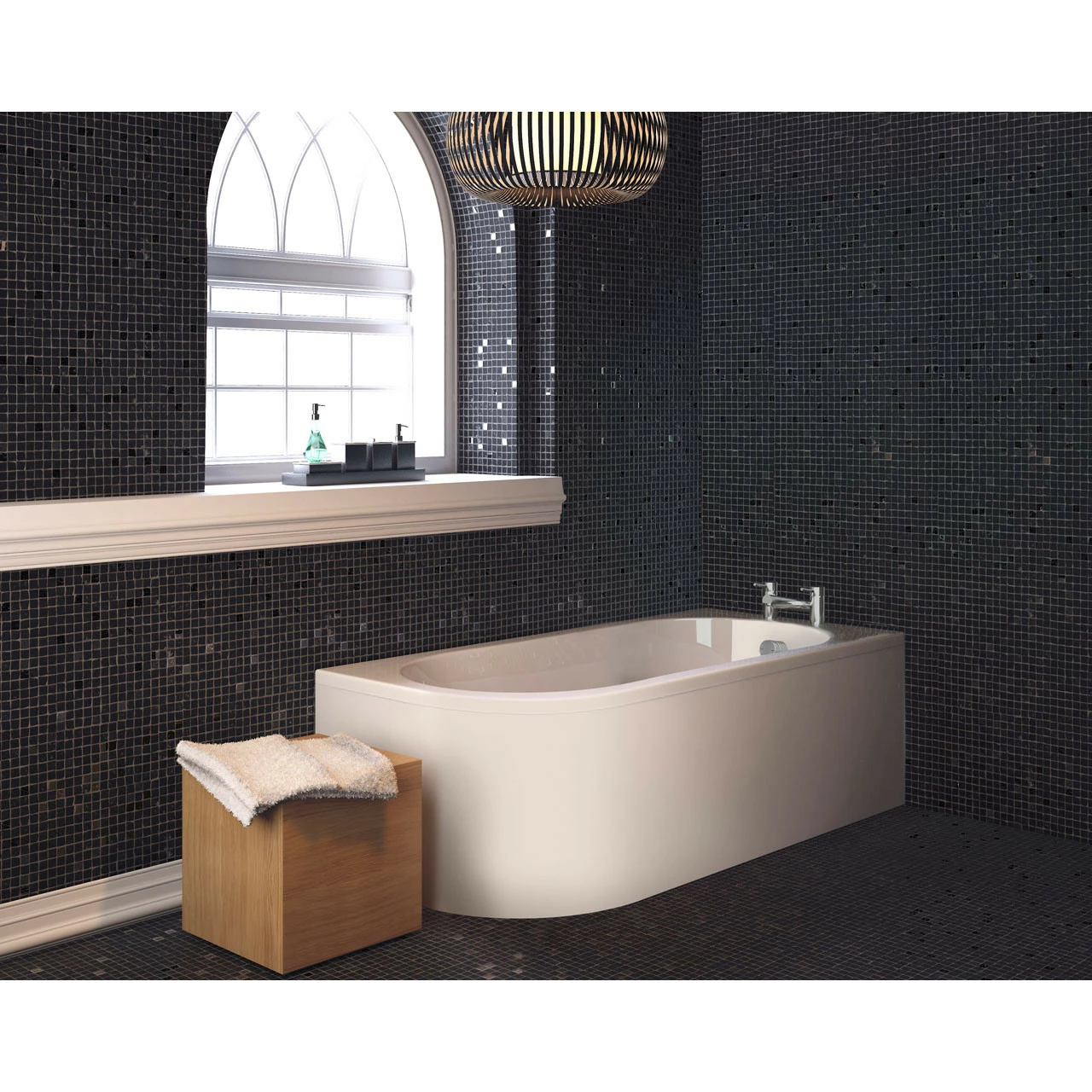 Nuie Crescent 1700mm X 725mm Left Hand Back To Wall Corner Bath - NBH209L - Image 2