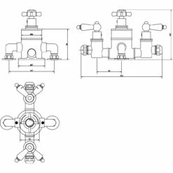 Nuie Edwardian Triple Exposed Shower Valve - A3057E -Bathroom Products Sales Store nuie edwardian triple exposed shower valve a3057e three 51557.1652442828