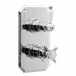 Nuie Edwardian Twin Concealed Shower Valve With Traditional Back Plate - A3033