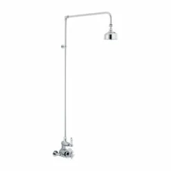 Nuie Edwardian Twin Exposed Thermostatic Shower Valve And Rigid Riser Shower Kit - CP148
