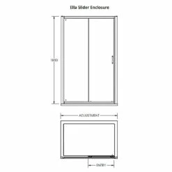 Nuie Ella 1200mm Sliding Shower Door - ERSL12 -Bathroom Products Sales Store nuie ella 1200mm sliding shower door ersl12 five 26315.1652443213