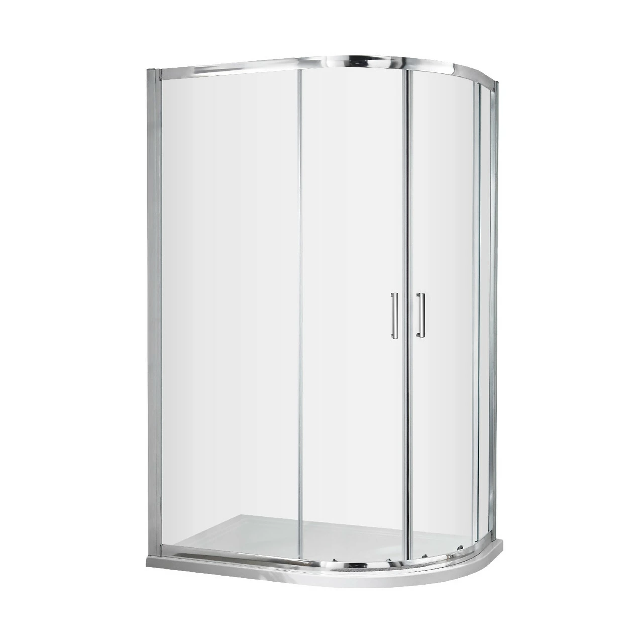 Nuie Ella 1200mm X 900mm Offset Quadrant Shower Enclosure With Square Satin Chrome Handle - ERQ129H5