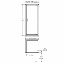 Nuie Ella 700mm Pivot Shower Door - ERPD70 -Bathroom Products Sales Store nuie ella 700mm pivot shower door erpd70 five 98566.1652443210
