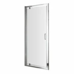 Nuie Ella 700mm Pivot Shower Door With Square Satin Chrome Handle - ERPD70H5