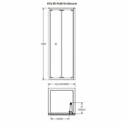 Nuie Ella 900mm Bi-Fold Shower Door - ERBD90 -Bathroom Products Sales Store nuie ella 900mm bi fold shower door erbd90 five 08159.1652443208