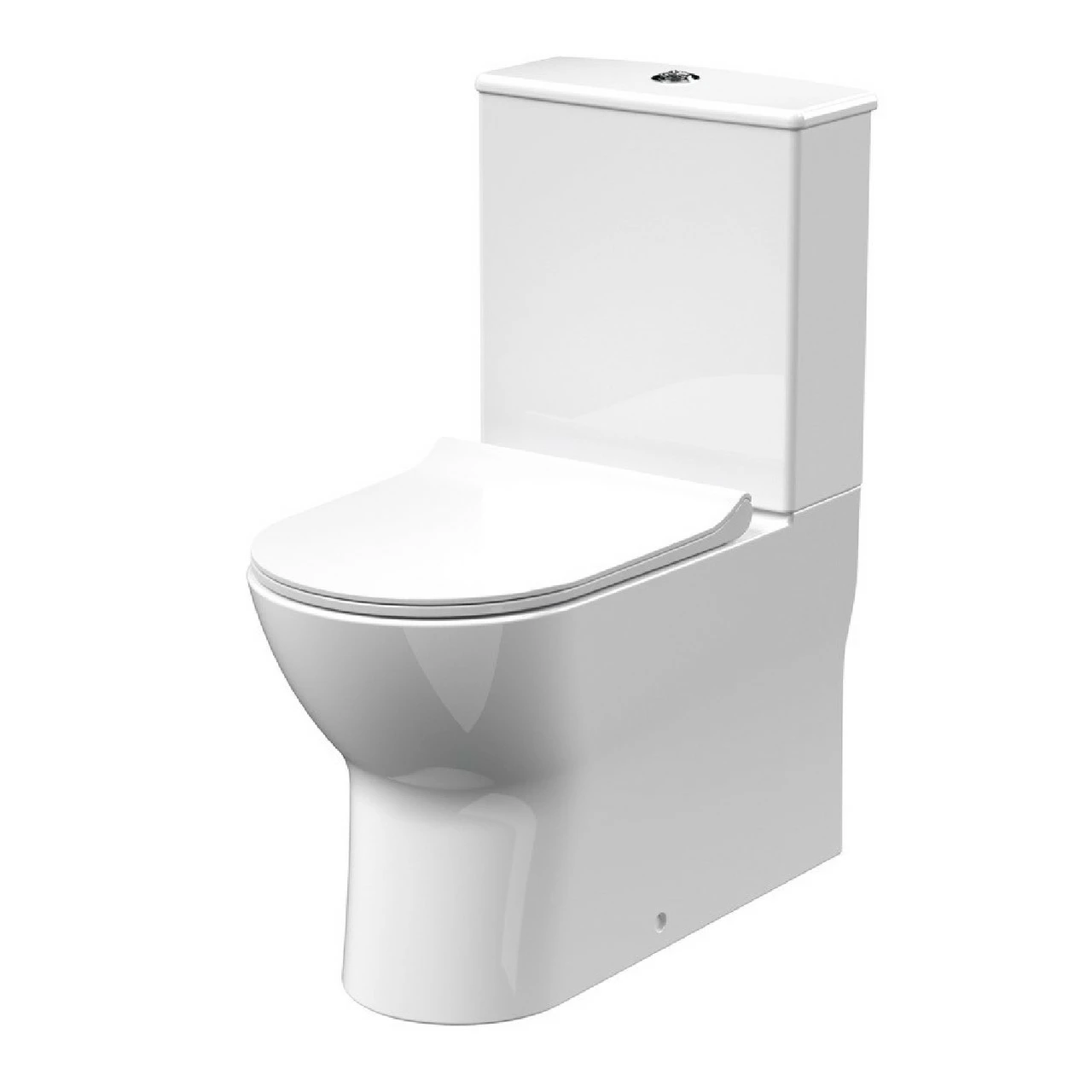 Nuie Freya Semi Flush To Wall Close Coupled Toilet Pan With Cistern And Soft Close Toilet Seat - NCG850