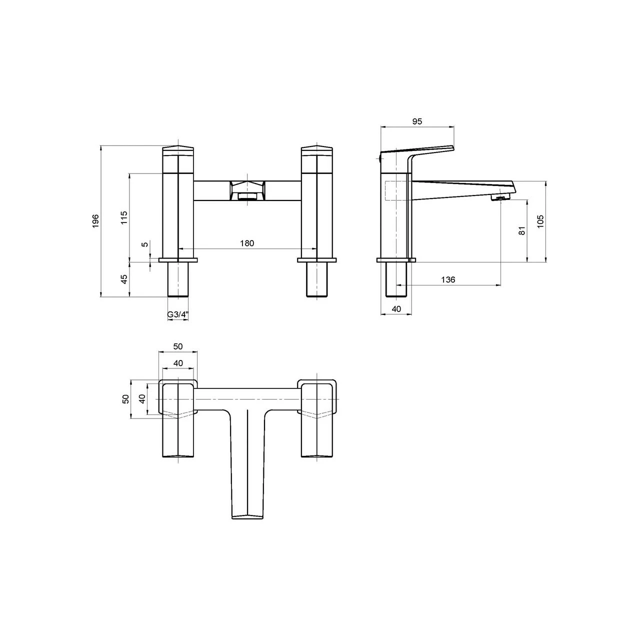 Nuie Hardy Bath Filler Tap - HDY303 4 Nuie Hardy Bath Filler Tap - HDY303 - Image 2