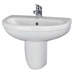 Nuie Ivo 550mm Basin With 1 Tap Hole And Semi Pedestal - CIV004 8 Nuie Ivo 550mm Basin With 1 Tap Hole And Semi Pedestal - CIV004 -Bathroom Products Sales Store nuie ivo 550mm basin with 1 tap hole and semi pedestal civ004 three 05778.1652443123