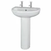 Nuie Ivo 550mm Basin With 2 Tap Holes And Full Pedestal - CIV003 2 Nuie Ivo 550mm Basin With 2 Tap Holes And Full Pedestal - CIV003 -Bathroom Products Sales Store nuie ivo 550mm basin with 2 tap holes and full pedestal civ003 60775.1652443122