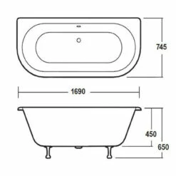 Nuie Kenton 1700mm Back To Wall Freestanding Bath With Deacon Legs - RE1701M1 7 Nuie Kenton 1700mm Back To Wall Freestanding Bath With Deacon Legs - RE1701M1 -Bathroom Products Sales Store nuie kenton 1700mm back to wall freestanding bath with deacon legs re1701m1 three 10286.1652443796