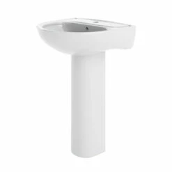 Nuie Lawton 550mm Basin With 1 Tap Hole And Full Pedestal - CLW003