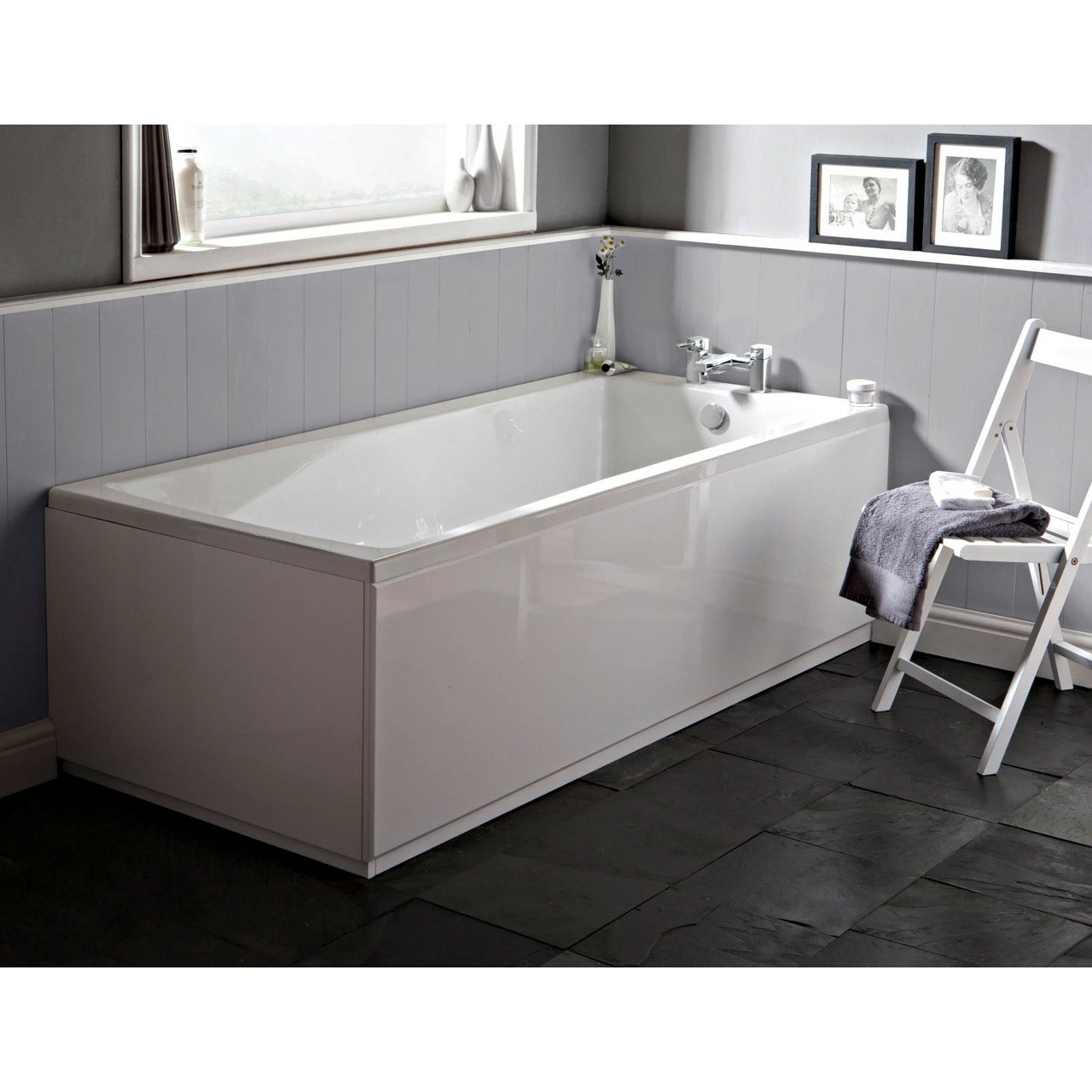 Nuie Linton 1700mm X 750mm Square Single Ended Bath - NBA410 - Image 2