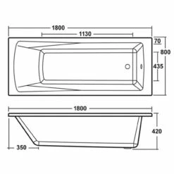 Nuie Linton 1800mm X 800mm Square Single Ended Bath - NBA414 7 Nuie Linton 1800mm X 800mm Square Single Ended Bath - NBA414 -Bathroom Products Sales Store nuie linton 1800mm x 800mm square single ended bath nba414 three 04947.1677592384