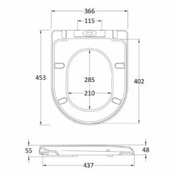 Nuie Luxury D Shaped Soft Close Toilet Seat - NTS004 9 Nuie Luxury D Shaped Soft Close Toilet Seat - NTS004 -Bathroom Products Sales Store nuie luxury d shaped soft close toilet seat nts004 four 00492.1652443571