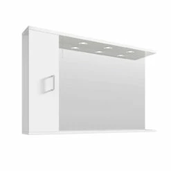 Nuie Mayford Gloss White 1200mm Mirror With 3 Lights And Storage - PRC117