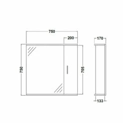 Nuie Mayford Gloss White 750mm Mirror With 2 Lights And Storage - PRC114 -Bathroom Products Sales Store nuie mayford gloss white 750mm mirror with 2 lights and storage prc114 two 04937.1652443685