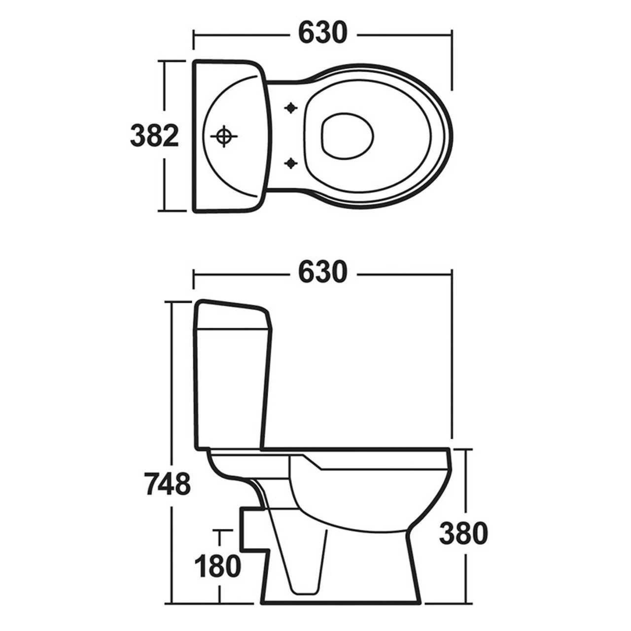 Nuie Melbourne Toilet Pan With Cistern And Toilet Seat - NCS150 - Image 2