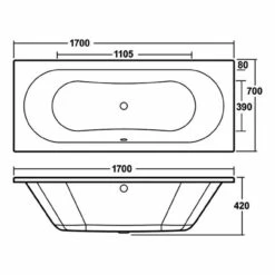 Nuie Otley 1700mm X 700mm Round Double Ended Bath - NBA509 -Bathroom Products Sales Store nuie otley 1700mm x 700mm round double ended bath nba509 three 07572.1677595235