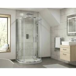 Nuie Pacific 1050mm X 925mm D-Shaped Shower Enclosure - AQUD2 -Bathroom Products Sales Store nuie pacific 1050mm x 925mm d shaped shower enclosure aqud2 two 63873.1652442870