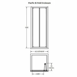 Nuie Pacific 1100mm Bi-Fold Shower Door - AQBD11 -Bathroom Products Sales Store nuie pacific 1100mm bi fold shower door aqbd11 five 01263.1652442858
