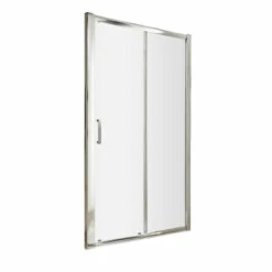 Nuie Pacific 1100mm Sliding Shower Door With Rounded Polished Chrome Handle - AQSL11H3
