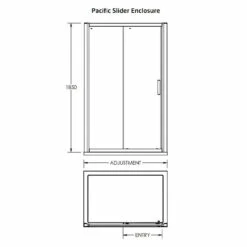 Nuie Pacific 1500mm Sliding Shower Door - AQSL15 -Bathroom Products Sales Store nuie pacific 1500mm sliding shower door aqsl15 five 83318.1652442865