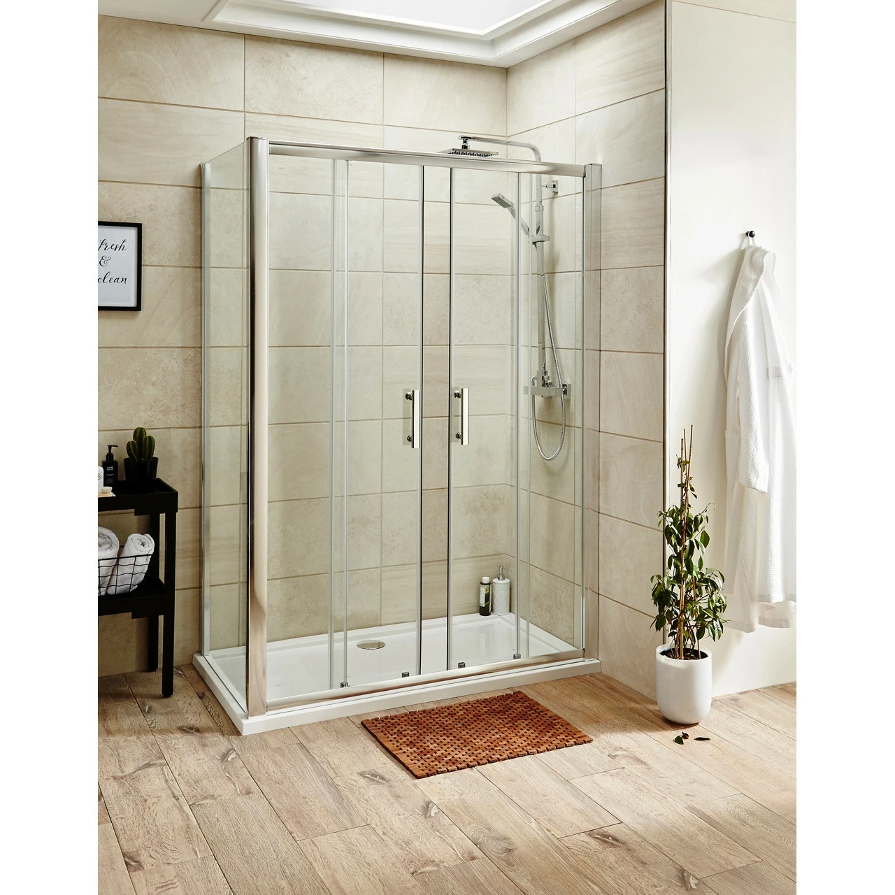 Nuie Pacific 1700mm Double Sliding Shower Door - AQSLD17 - Image 3