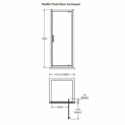 Nuie Pacific 700mm Pivot Shower Door - AQPD70 -Bathroom Products Sales Store nuie pacific 700mm pivot shower door aqpd70 five 34865.1652442861