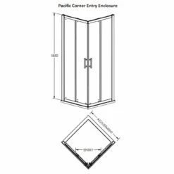 Nuie Pacific 760mm X 760mm Corner Entry Shower Enclosure - AFCE7676 -Bathroom Products Sales Store nuie pacific 760mm x 760mm corner entry shower enclosure afce7676 five 13609.1652442844