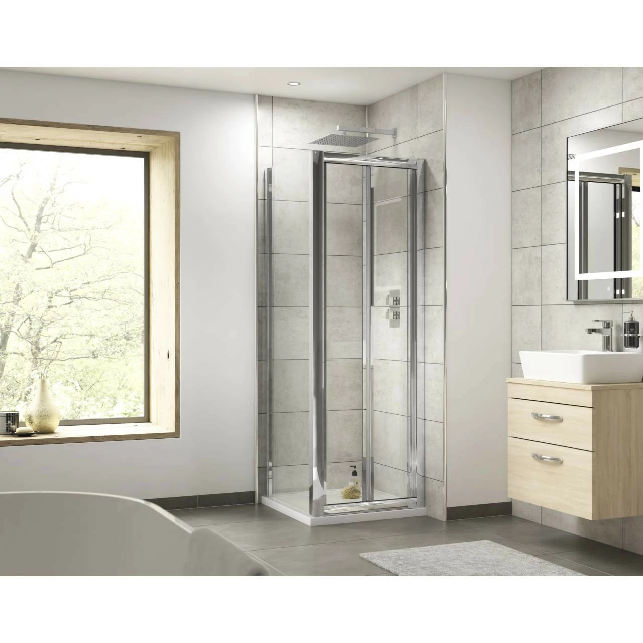 Nuie Pacific 800mm Bi-Fold Shower Door - AQBD8 4 Nuie Pacific 800mm Bi-Fold Shower Door - AQBD8 - Image 2