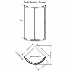 Nuie Pacific 860mm Single Entry Quadrant Shower Enclosure - AQSE1 -Bathroom Products Sales Store nuie pacific 860mm single entry quadrant shower enclosure aqse1 five 15646.1652442863