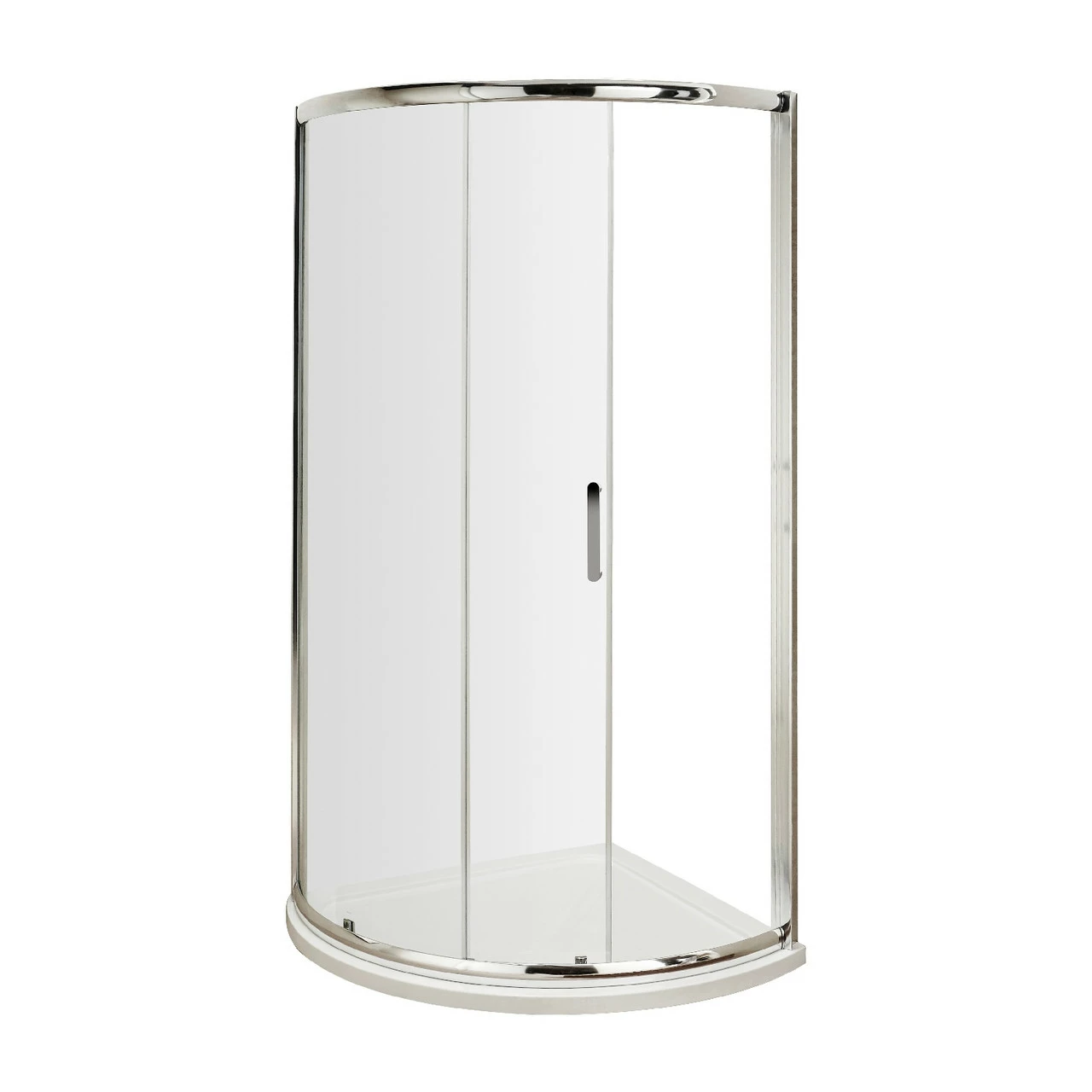 Nuie Pacific 860mm Single Entry Quadrant Shower Enclosure With Rounded Polished Chrome Handle - AQSE1H3