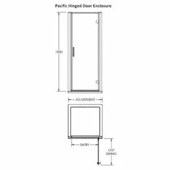 Nuie Pacific 900mm Hinged Shower Door - AQHD90 -Bathroom Products Sales Store nuie pacific 900mm hinged shower door aqhd90 four 49211.1652442860
