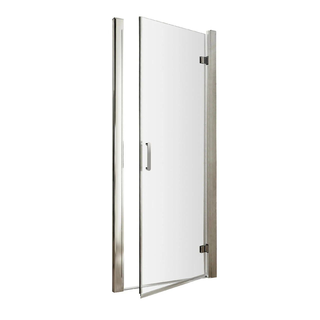 Nuie Pacific 900mm Hinged Shower Door With Rounded Polished Chrome Handle - AQHD90H3