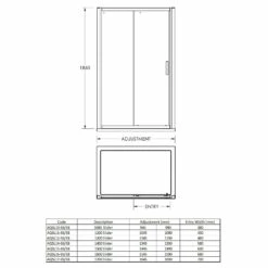 Nuie Pacific Sliding Door 1500mm Rounded Polished Chrome Handle - AQSL15H3 -Bathroom Products Sales Store nuie pacific sliding door 1500mm rounded polished chrome handle aqsl15h3 line drawing 74284.1666714508