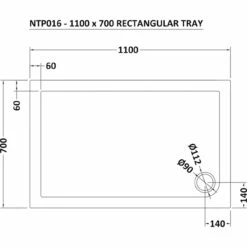 Nuie Pearlstone 1100mm X 700mm Rectangular Shower Tray With Corner Waste - NTP016 -Bathroom Products Sales Store nuie pearlstone 1100mm x 700mm rectangular shower tray with corner waste ntp016 four 49419.1652443555