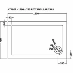 Nuie Pearlstone 1200mm X 760mm Rectangular Shower Tray With Corner Waste - NTP022 -Bathroom Products Sales Store nuie pearlstone 1200mm x 760mm rectangular shower tray with corner waste ntp022 four 38975.1652443557