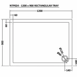 Nuie Pearlstone 1200mm X 900mm Rectangular Shower Tray With Corner Waste - NTP024 -Bathroom Products Sales Store nuie pearlstone 1200mm x 900mm rectangular shower tray with corner waste ntp024 four 58513.1652443557