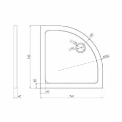 Nuie Pearlstone 760mm X 760mm Quadrant Shower Tray - NTP097 -Bathroom Products Sales Store nuie pearlstone 760mm x 760mm quadrant shower tray ntp097 four 08307.1652443564