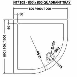 Nuie Pearlstone 800mm X 800mm Quadrant Shower Tray - NTP105 9 Nuie Pearlstone 800mm X 800mm Quadrant Shower Tray - NTP105 -Bathroom Products Sales Store nuie pearlstone 800mm x 800mm quadrant shower tray ntp105 four 24015.1652443566